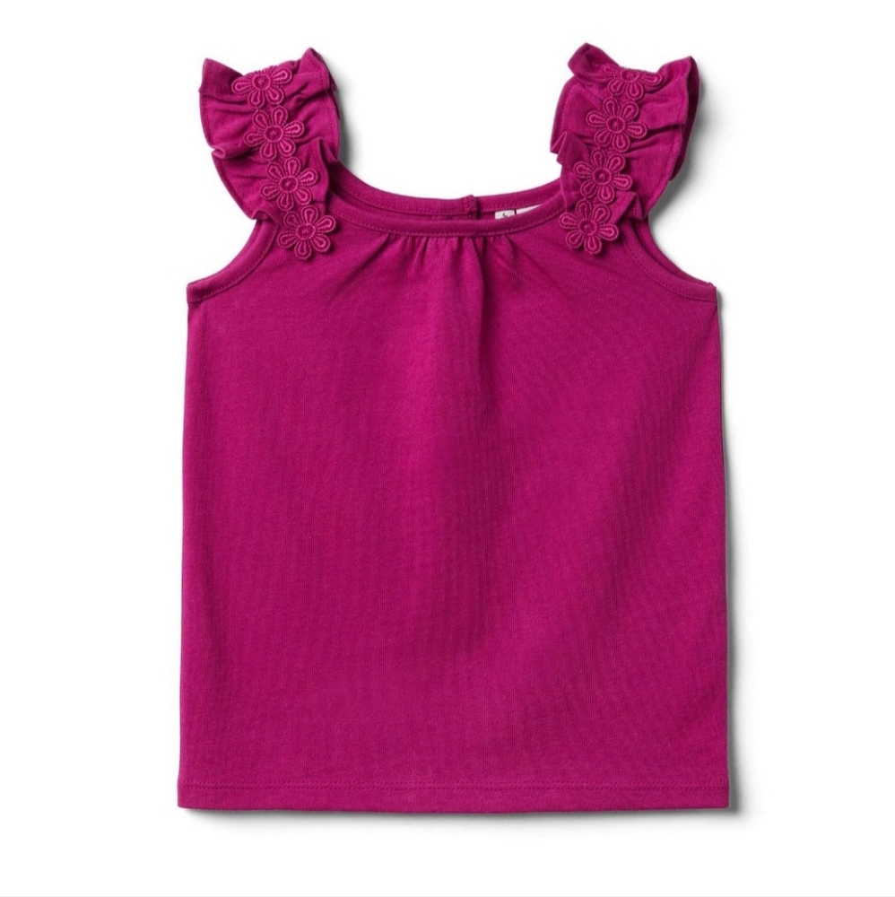 Janie and jack pink ruffle strap top